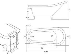 Fantastic Clawfoot Tub Dimensions Bathroom Impressive Dimensions Of ...