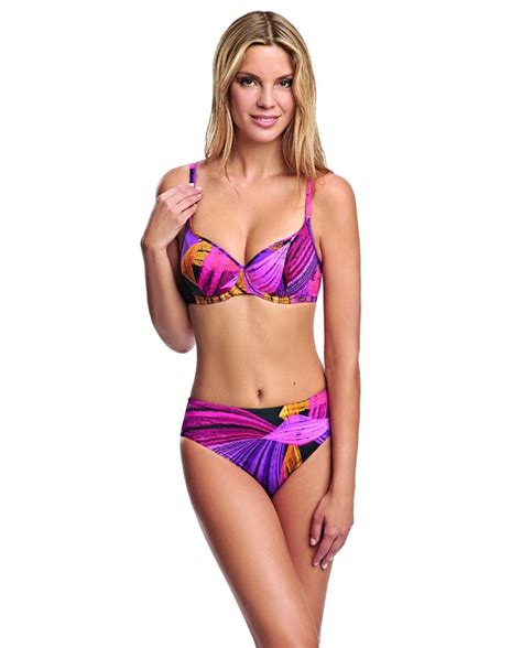 Top bikini copa básica con banda bajo pecho y aro Laberinto Bikini