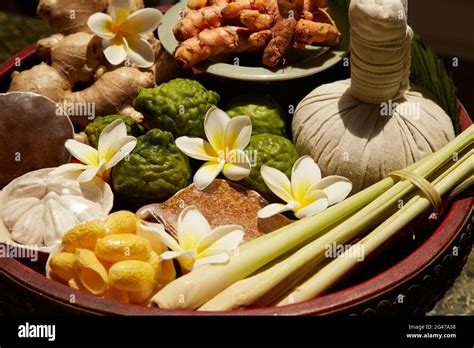 Close Up Of Thai Herbal Spa Stock Photo Alamy