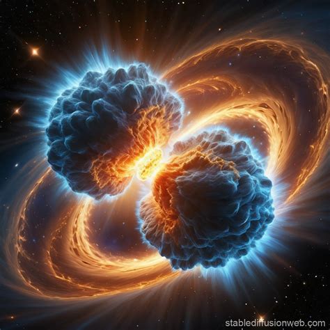 Neutron Star Collision in Deep Space | Stable Diffusion Online