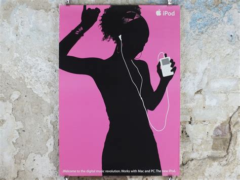 2003 Apple Ipod Poster Original Dancing Girl With Headband By Susan