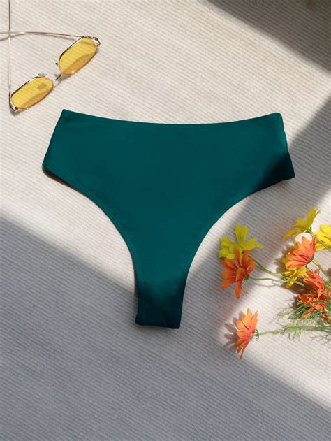 Shein Swim Bae Bottom De Bikini Con Tira Cruzada Con Abertura Moda De