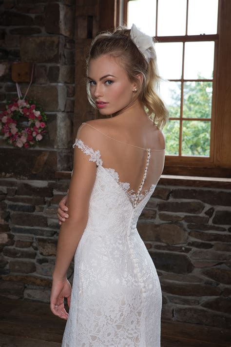 Style 1113 Allover Lace Fit And Flare With Off The Shoulder Illusion Neckline Sweetheart Gowns