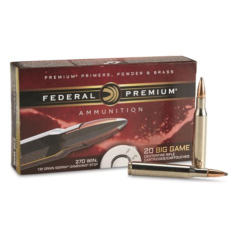 Federal Premium Sierra Gameking 270 Winchester Btsp 130 Grain 20