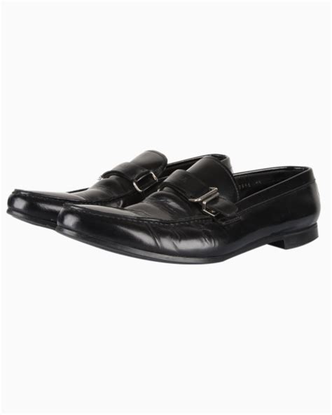 Mocassim Prada Original Couro Escovado Preto Masculino