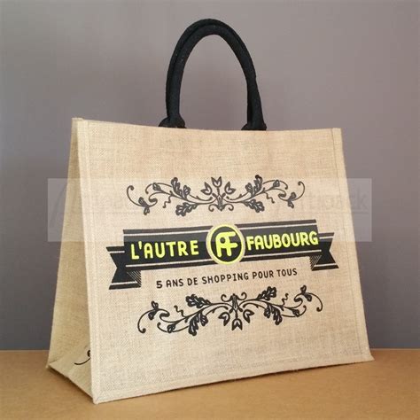 Sac cabas toile de jute écologique personnalisable avec votre visuel