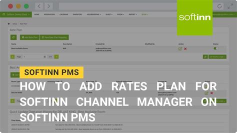 Obsolete How To Add Rates Plan For Softinn Channel Manager On Softinn