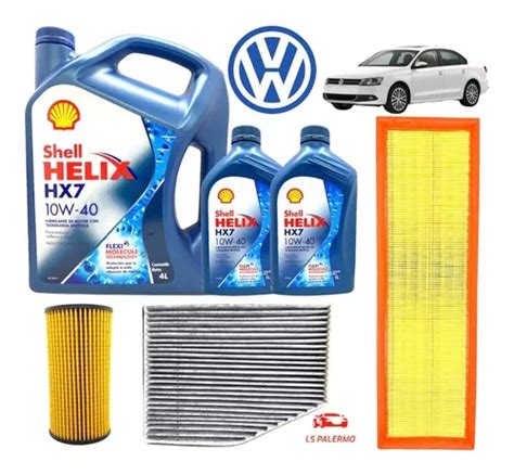 Kit Service 6l Aceite Shell Hx7 Y 3 Filtros Vw Vento 2 5