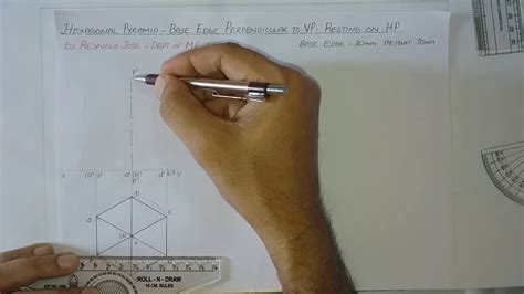 Simple Position Hexagonal Pyramid 1 KTU Engineering Graphics Module 2