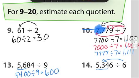 Lesson Mental Math Estimate Quotients For Greater Dividends