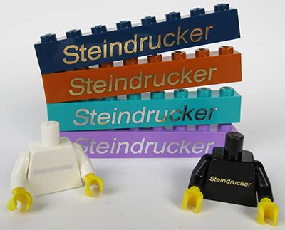 Lego Steindrucker Marketing Bausteine Laser Prägung