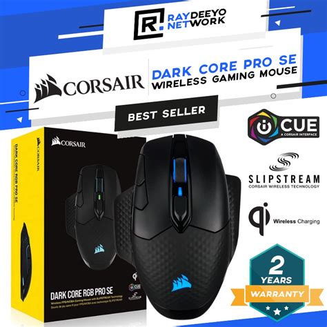 CORSAIR DARK CORE RGB PRO / DARK CORE RGB PRO SE Wireless Gaming Mouse [18,000 DPI/2.4GHz ...