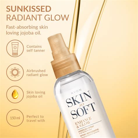 Skin So Soft Enhance And Glow Airbrush Tanning Spray 150ml Avon Uk