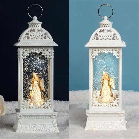 Amazon Christmas Snow Globe Lantern Angel Battery Or Usb