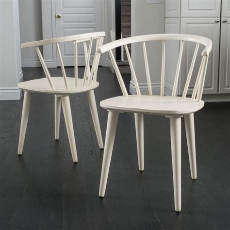 Countryside Rounded Back Spindle Wood Dining Chair Set Of 2 By