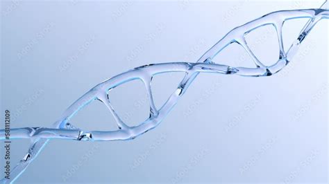 Human Dna Structure With Glass Helix Slowly Rotate Deoxyribonucleic