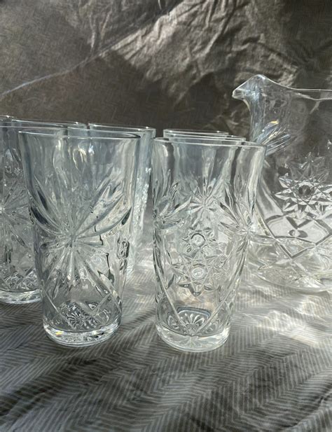 Vintage Anchor Hocking Prescut Star Of David Glassware Etsy