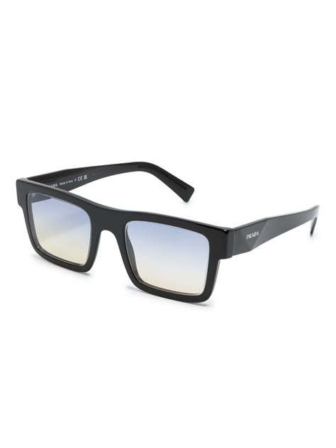 Prada Eyewear Symbole Square Frame Sunglasses Black Farfetch