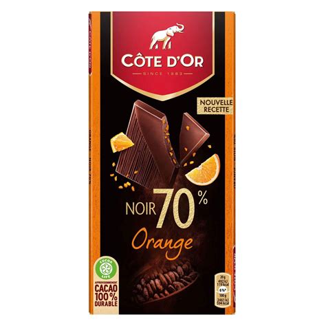 Tablete De Chocolate Negro Com Laranja Côte Dor Emb 100 Gr