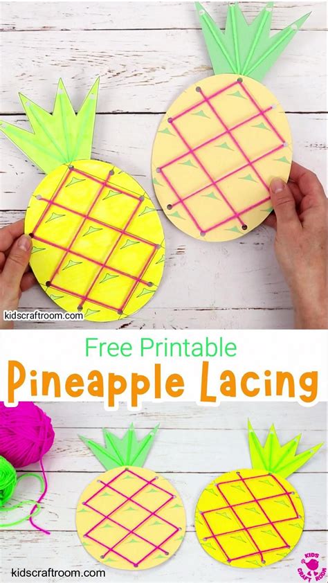 Lacing Pineapple Craft Preschool Crafts Pineapple Crafts Summer Crafts