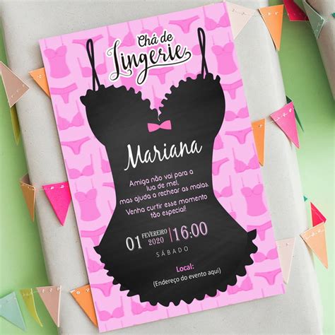 Convite DIGITAL Chá de Lingerie Elo7 Produtos Especiais