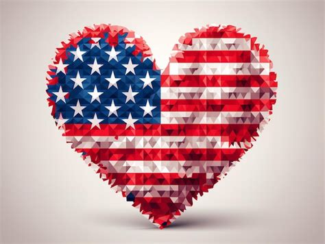 Premium Photo | Clipart of American Flag in Heart Shape