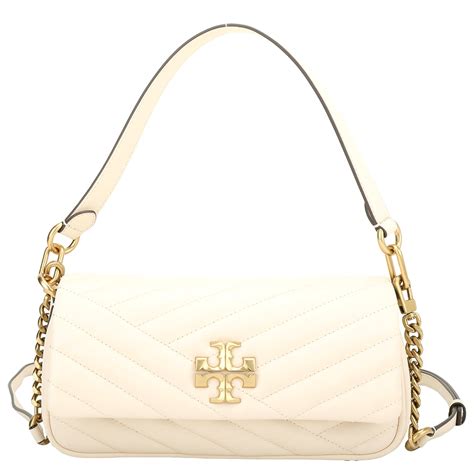 Tory Burch Kira Chevron 羊皮絎縫翻蓋斜背肩背腋下包奶油白 斜背包 鍊帶包 Yahoo奇摩購物中心