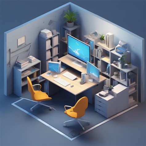 Premium Photo Business Office Isometric 3d Art