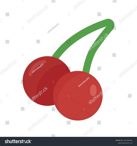 Cute Red Cherry Berries Vegetables Symbol Stock Vector Royalty Free