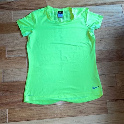 Nike Tops Nike Drifit Neon Yellow Tshirt With Mesh Back Size Womens Large Poshmark