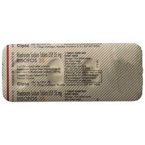 Risofos 35 Risedronate Sodium 35mg Tablets At Rs 25821strip