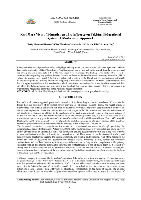 (PDF) Karl Marx View of Education and Its Influence on Pakistani
