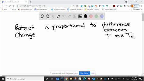 SOLVED Find A Mathematical Model For The Verbal Statement The Rate Of