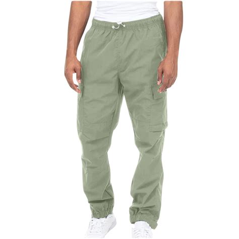 Owordtank Mens Cargo Pants Drawstring Pants Elastic Waist Work Outdoor