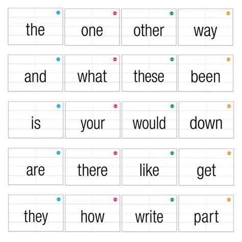 Sight Word Printable Flashcards