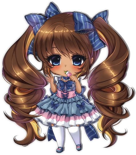 Download Manga Clipart Chibi Chibi Anime Girl Dark Skin Png Image