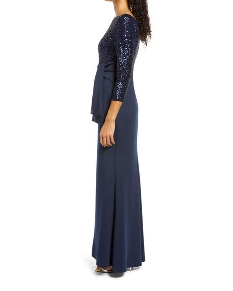 Eliza J Sequin Bodice Gown In Blue Lyst