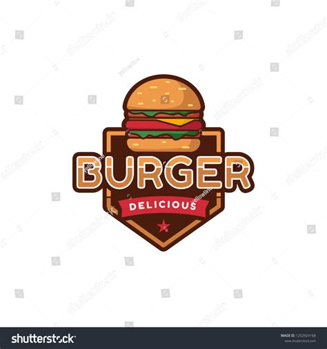 Burger Logo Design Stock Vector (Royalty Free) 1252924168 | Shutterstock