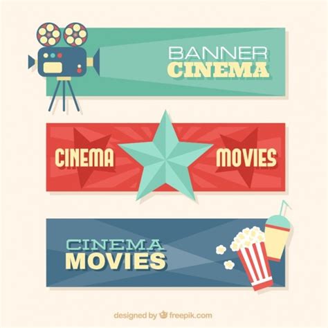 Premium Vector Cute Movies Banners With A Element