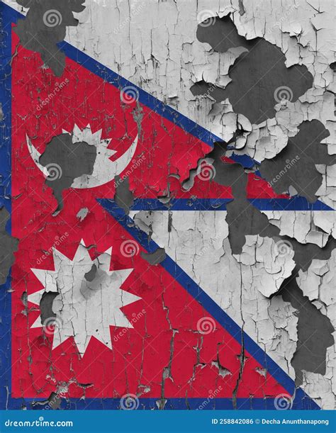 3d Bandeira Do Nepal Na Parede Da Pedra Ilustração Stock Ilustração