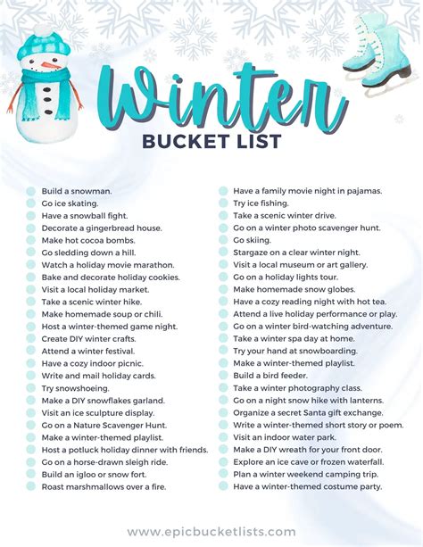 The Ultimate Winter Bucket List Winter Bucket List Ideas