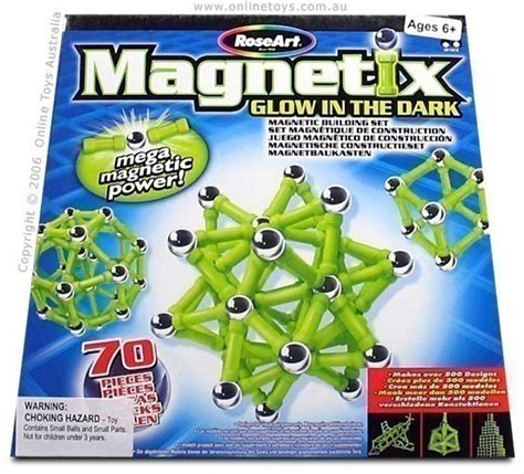 Magnetix 70 Piece Glow In The Dark Magnetic Building Set Online