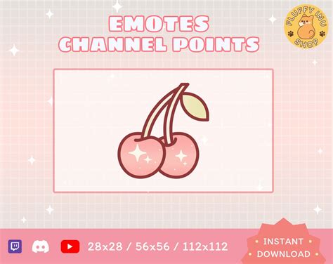 Cherry Twitch Emote Twitch Emote Kawaii Streamer Etsy