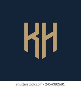 Kh Monogram Two Letters K H Stock Vector Royalty Free 2454382681