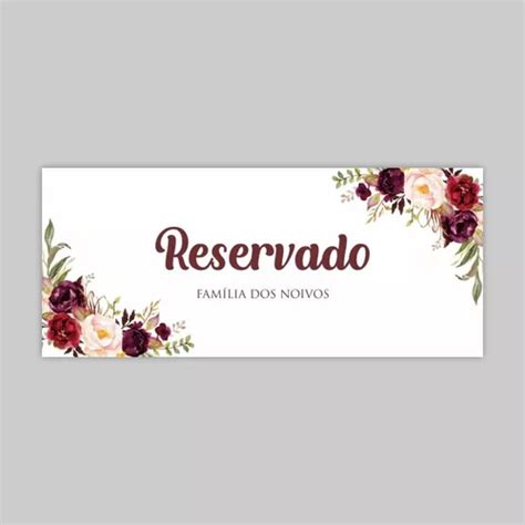 Arte Digital Festa Casamento Placa Reservado Place Cards Mercadolivre