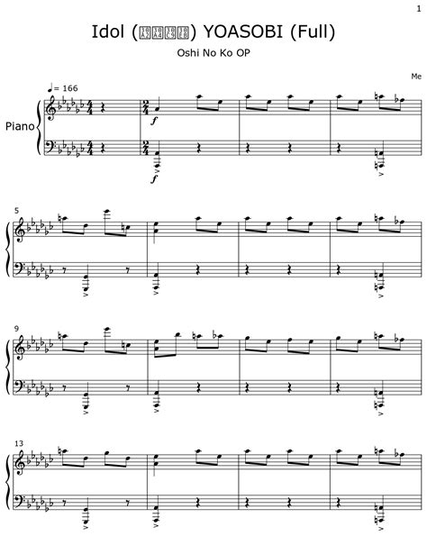 Idol Yoasobi Piano Sheet Music Hot Sex Picture