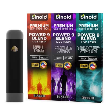 Binoid Power 9 Live Resin Blend 3 Pack Combo Disposable Vape Pens The