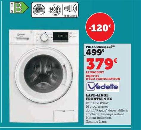 Promo Lave Linge Frontal Kg Vedette Chez Hyper U Icatalogue Fr