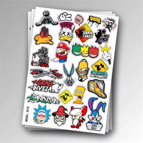 Cartela De Adesivos S Para Carro Moto Ou Bike Sticker Mercadolivre