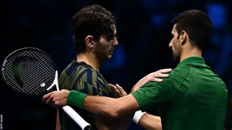 Atp Finals Novak Djokovic Beats Taylor Fritz To Reach Final Bbc Sport